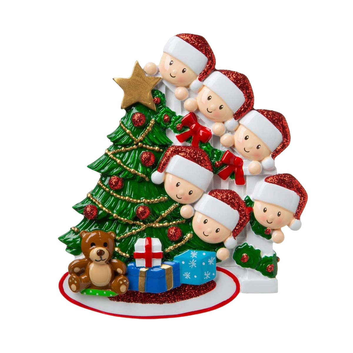 DIY Happy Family Christmas Tree Name Resin Ornament