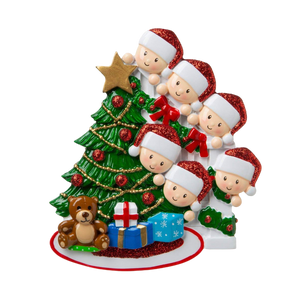 DIY Happy Family Christmas Tree Name Resin Ornament