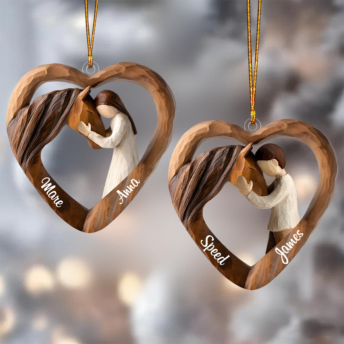 Equestrian Bond Custom Acrylic Ornament, Christmas Gift For Horse Lovers