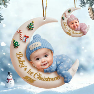 Personalized Moon Sleeping Baby Ornament For Baby’s First Christmas