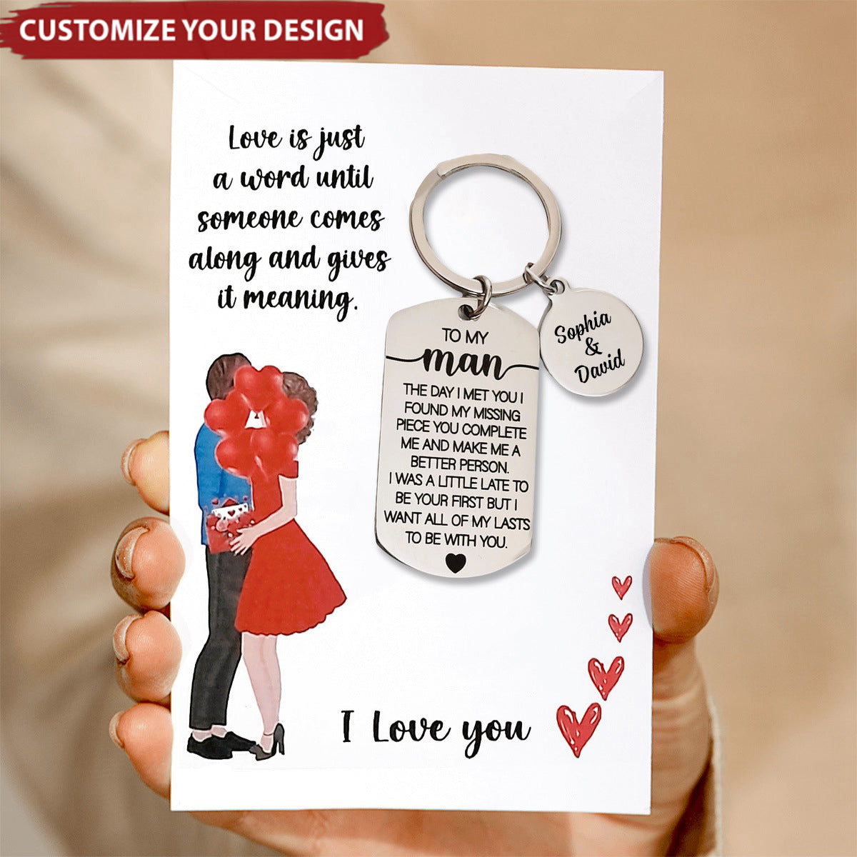 To My Man - Personalized Stainless Steel Keychain