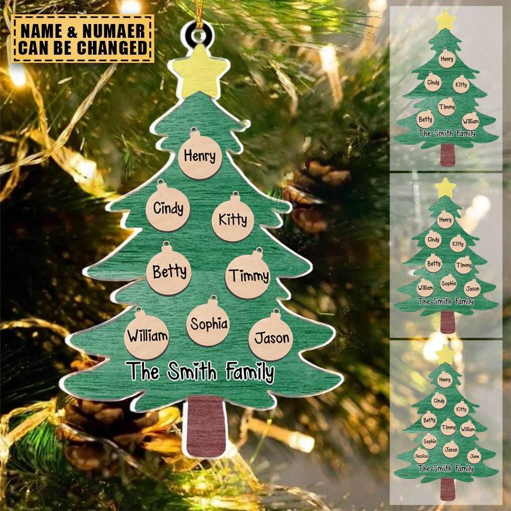 Family Christmas Tree Personalized  Acrylic Ornament Gift For Family