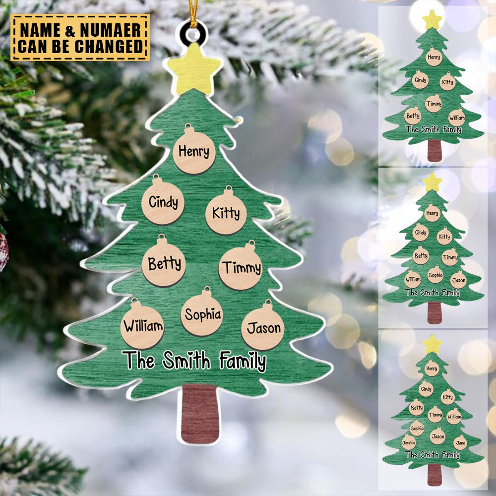 Family Christmas Tree Personalized  Acrylic Ornament Gift For Family
