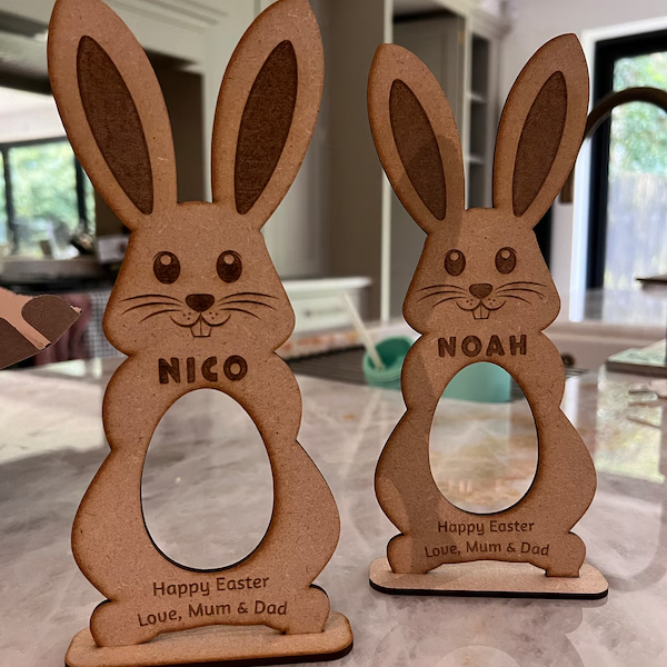 Personalized Easter Bunny Chocolate Eggs, Cream Egg Holder Gifts