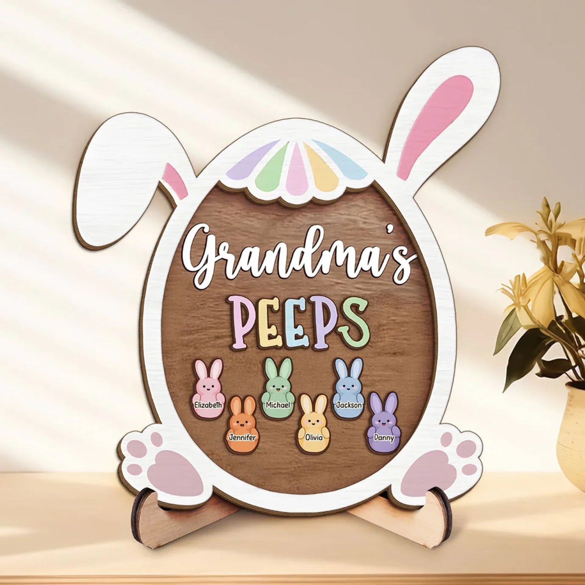 Grandma’s Heart, My Safe Place  - Family Personalized Custom Wooden Plaque