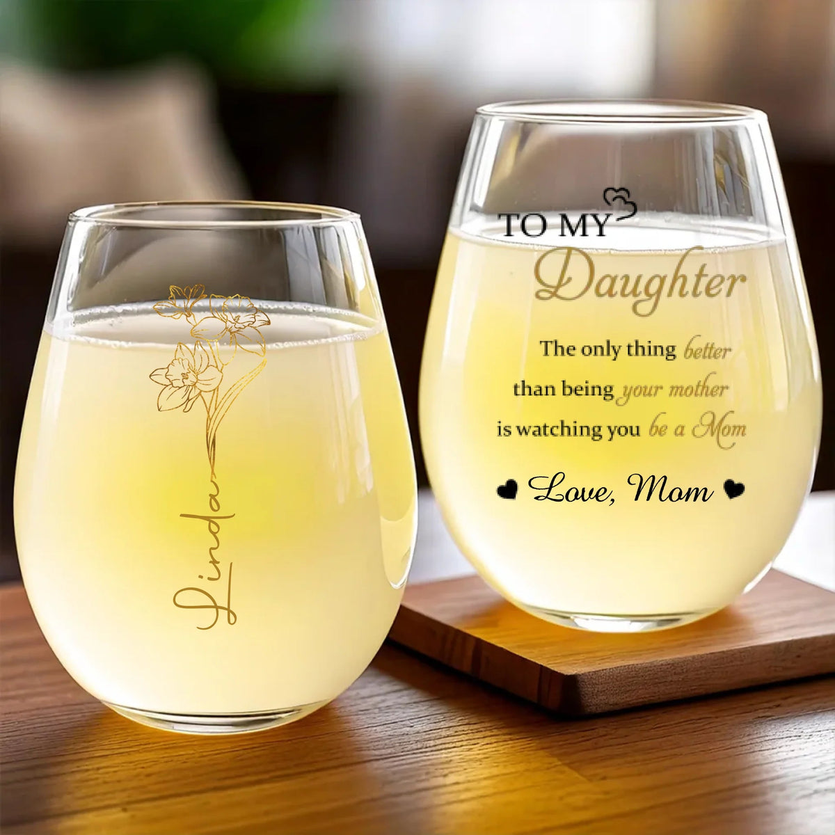 Watching You Be A Mom Is My Greatest Joy - Family Personalized Custom Wine Glass - Mother's Day Gift