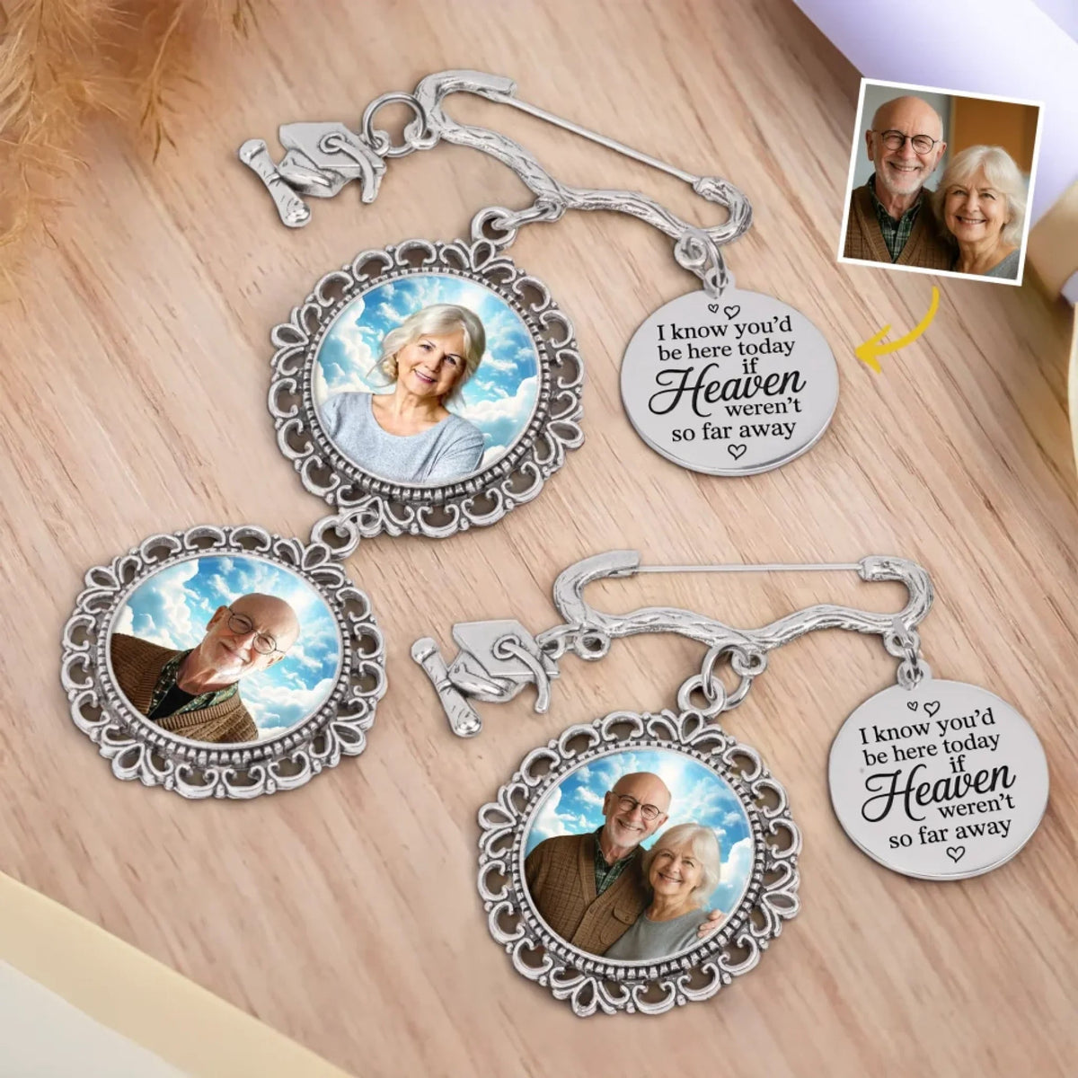 Custom Photo Still With Us, Always - Memorial Personalized Custom Graduation Tassel Pin