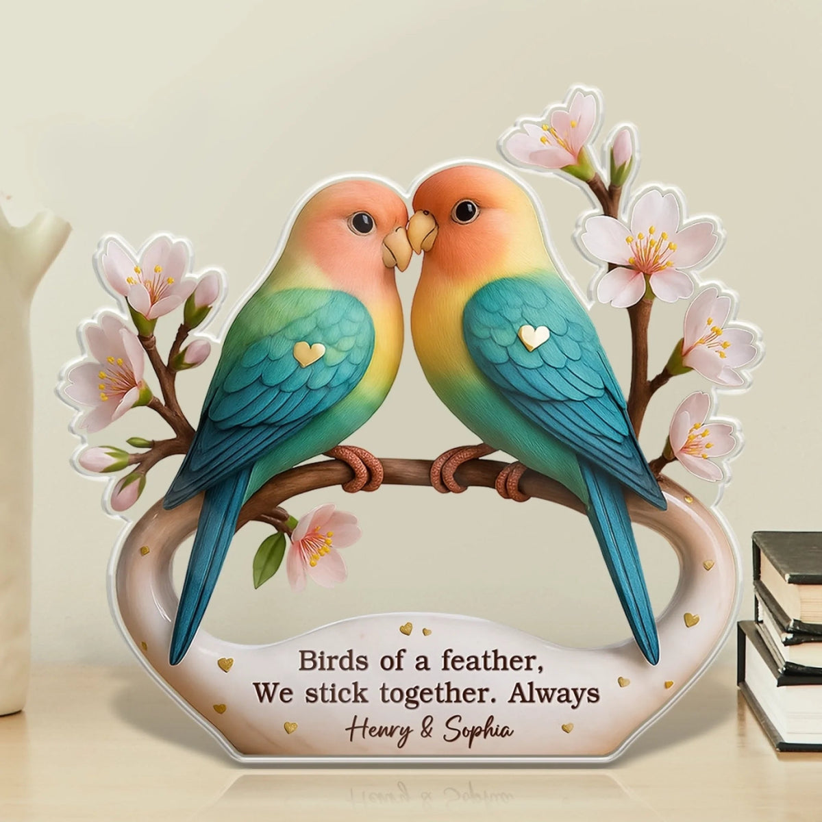 Lovebirds For Life - Couple Personalized Custom Acrylic Plaque