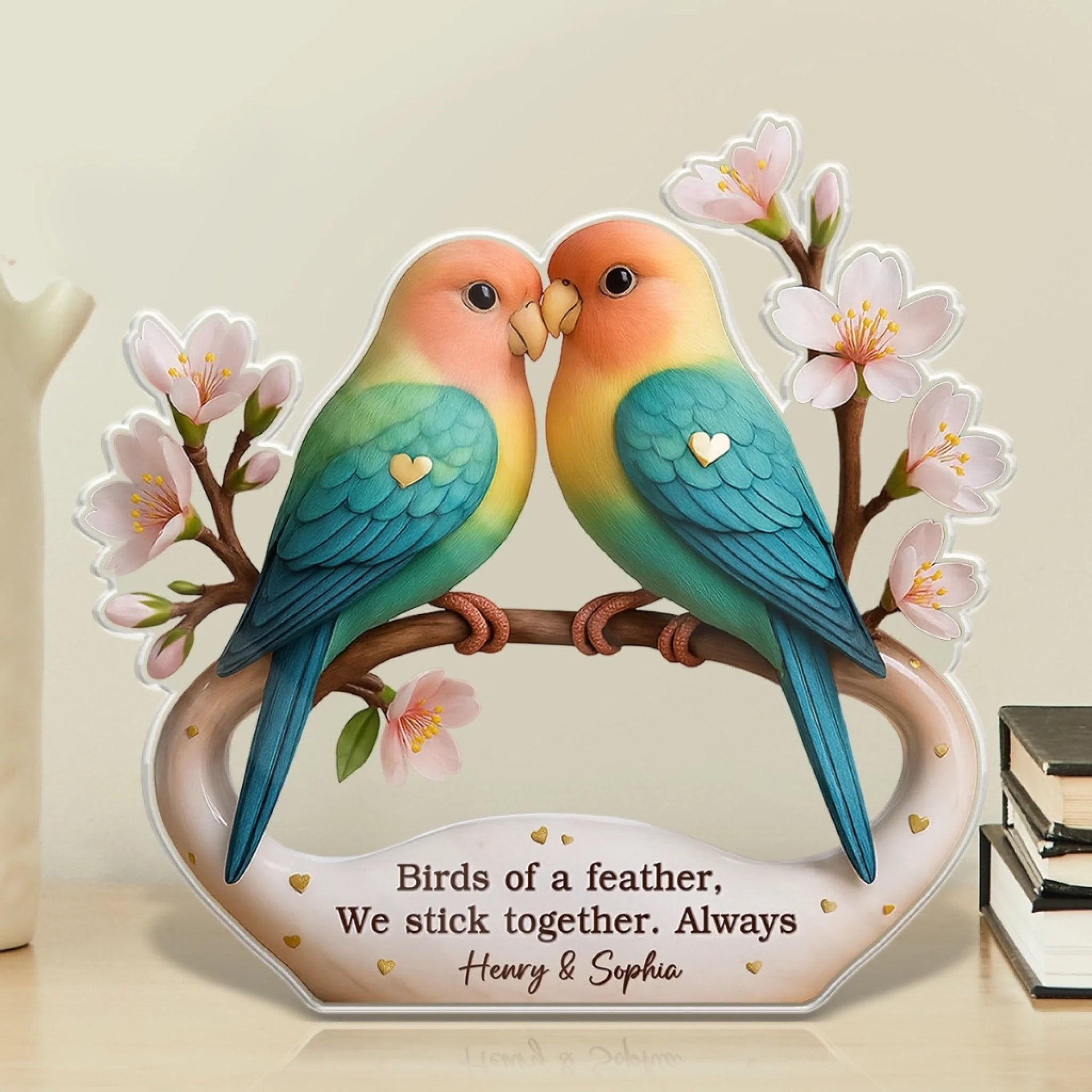 Lovebirds For Life - Couple Personalized Custom Acrylic Plaque