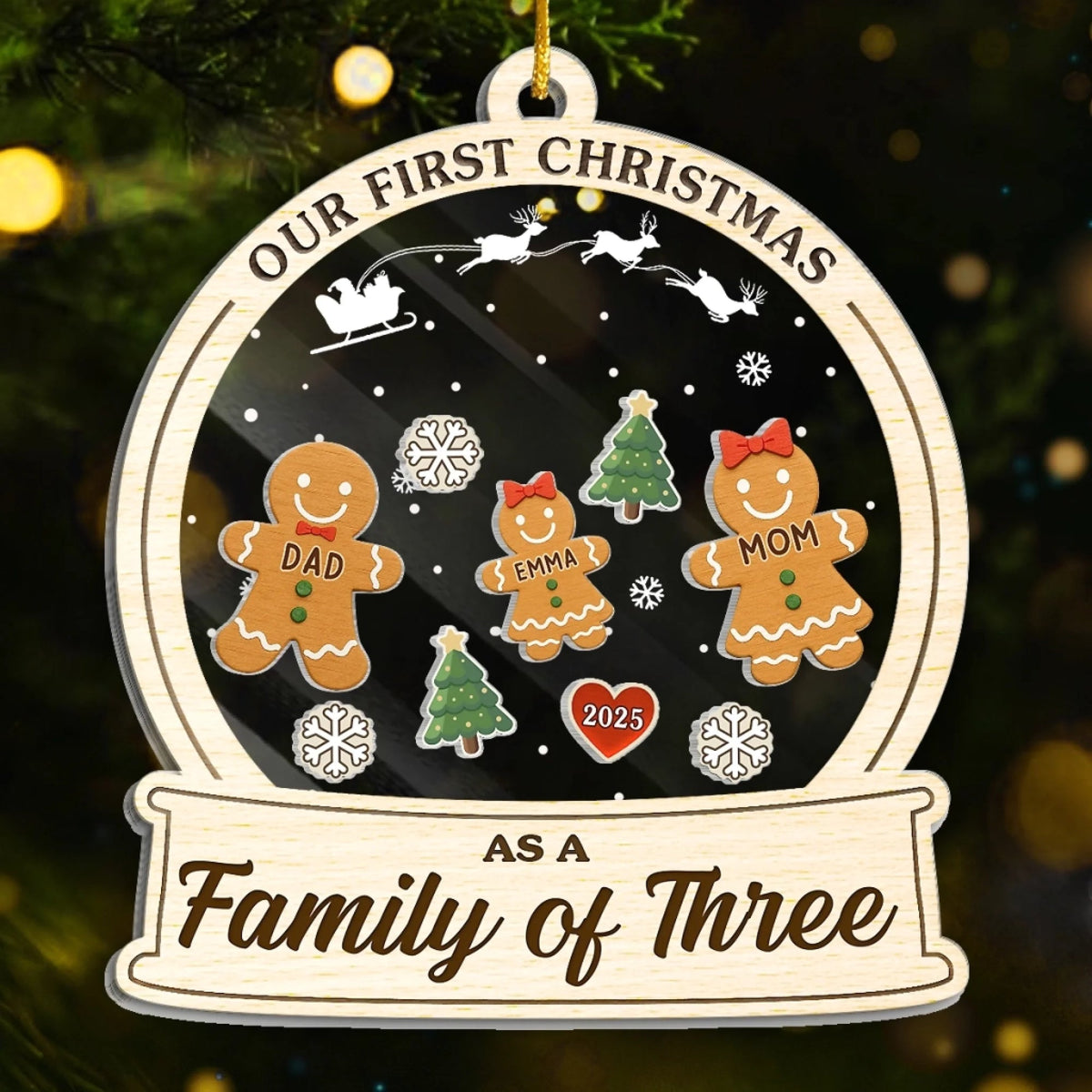 Baking Memories, Sprinkling Love - Personalized Shaker Ornament- Christmas Birthday Gifts