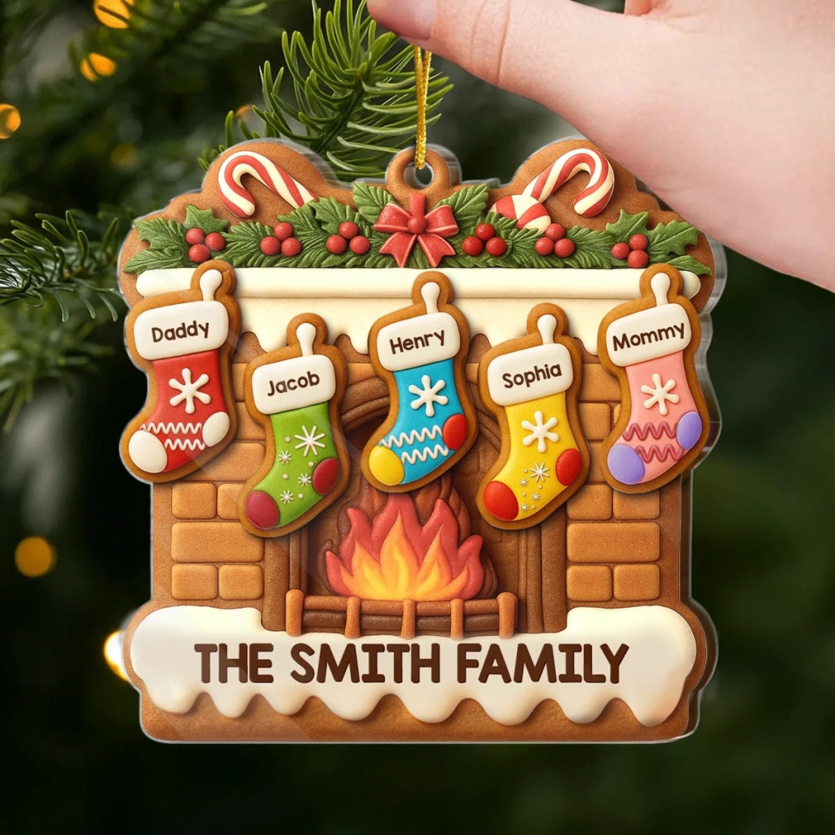 Home Is Our Christmas Heart - Personalized Family Acrylic Ornament