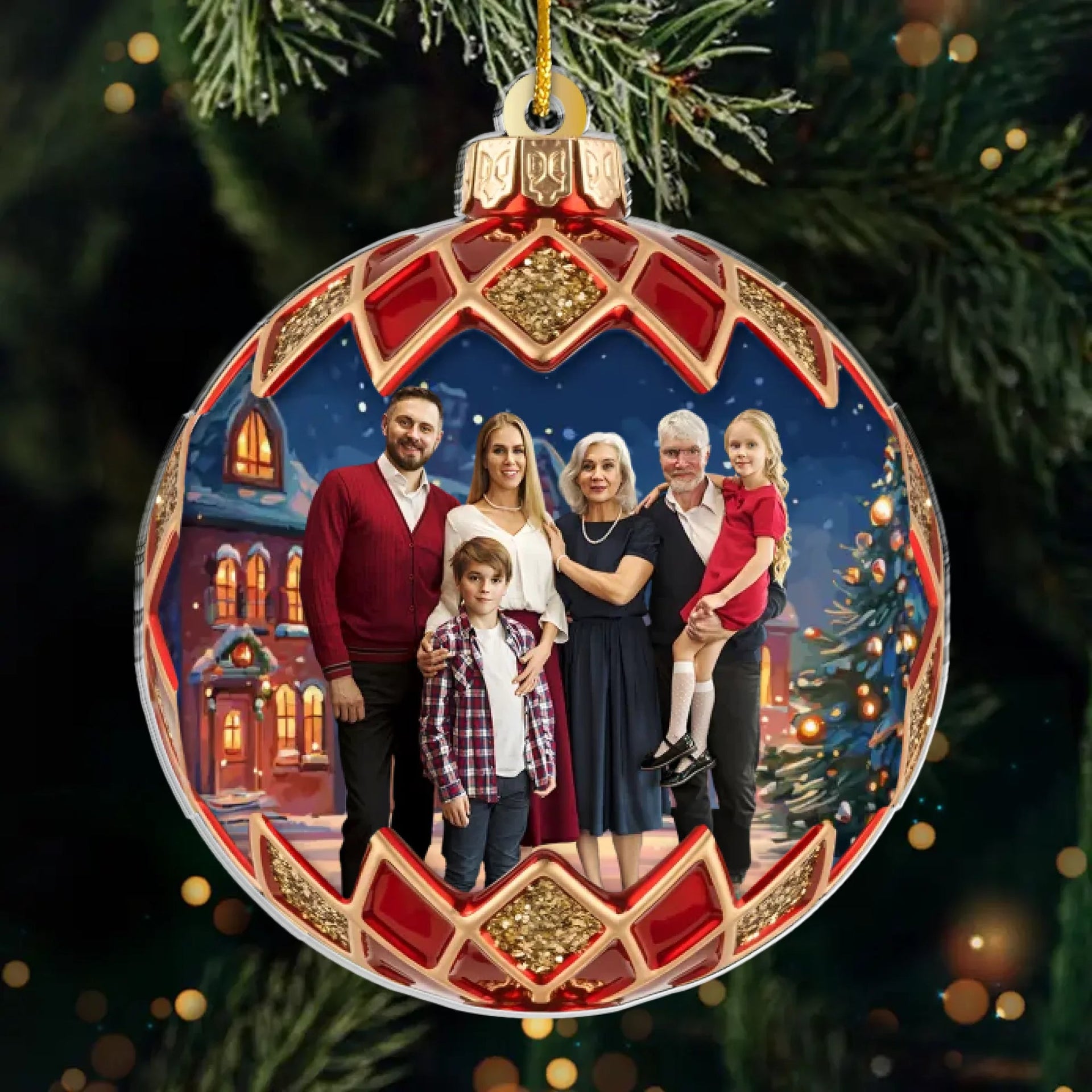 Always Close at Heart - Personalized Custom Photo Acrylic Ornament