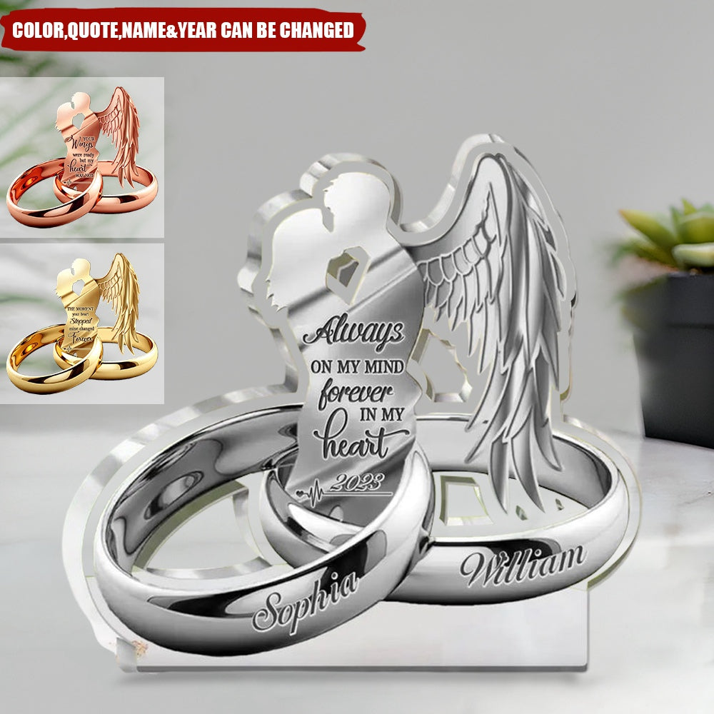 Always On My Mind Forever In My Heart Personalized Couple Acrylic Plaque