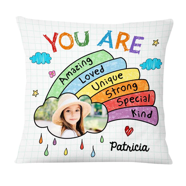 Affirmation Gift For Kids You Are Amazing Upload Photo Pillow