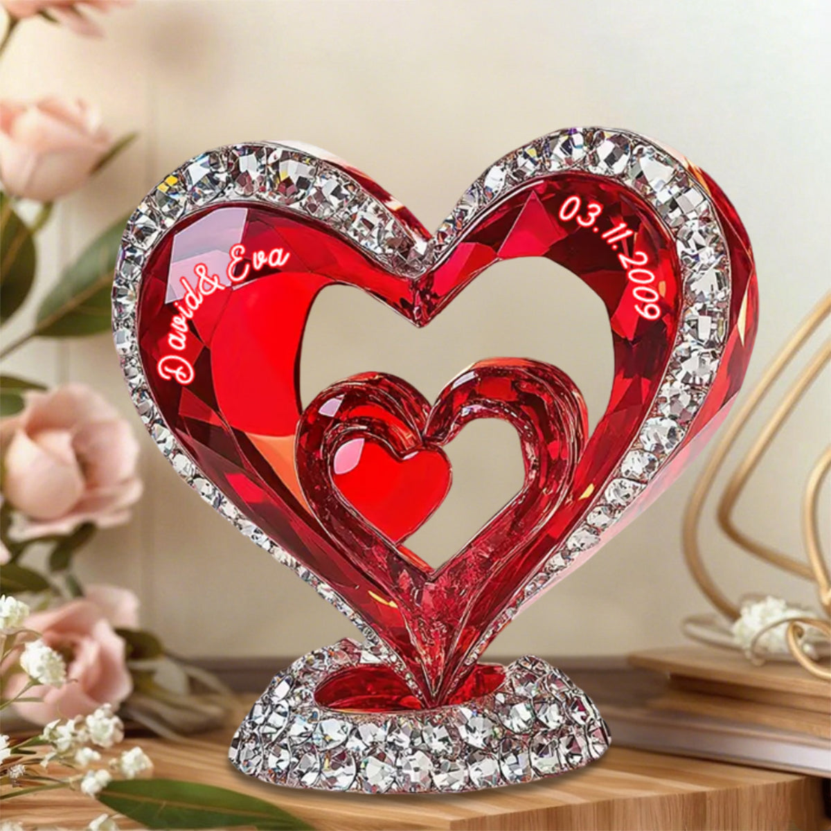 Personalized Heart Shaped Couple Acrylic Plaque