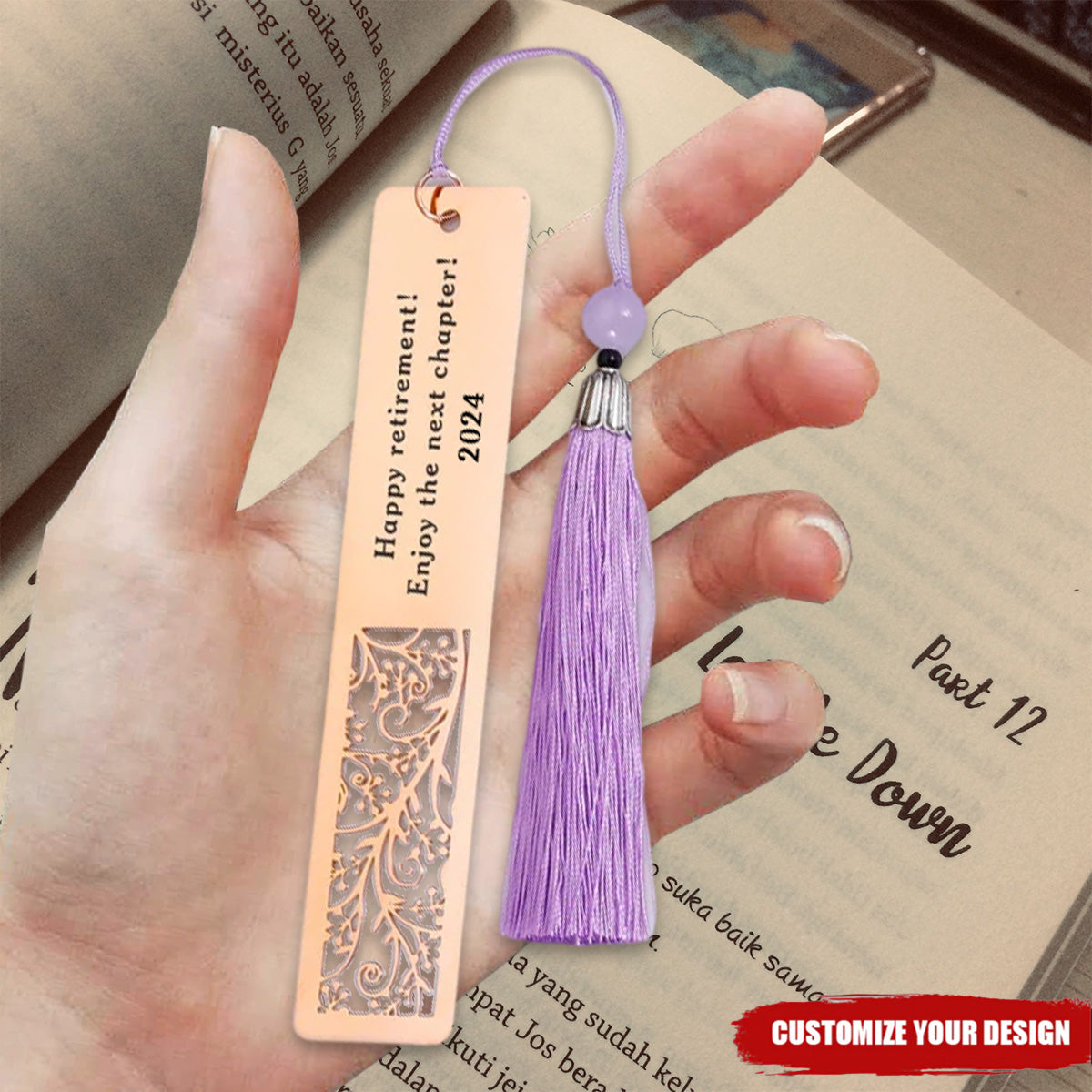 Happy retirement enjoy the next chapter-Personalized Metal Bookmark