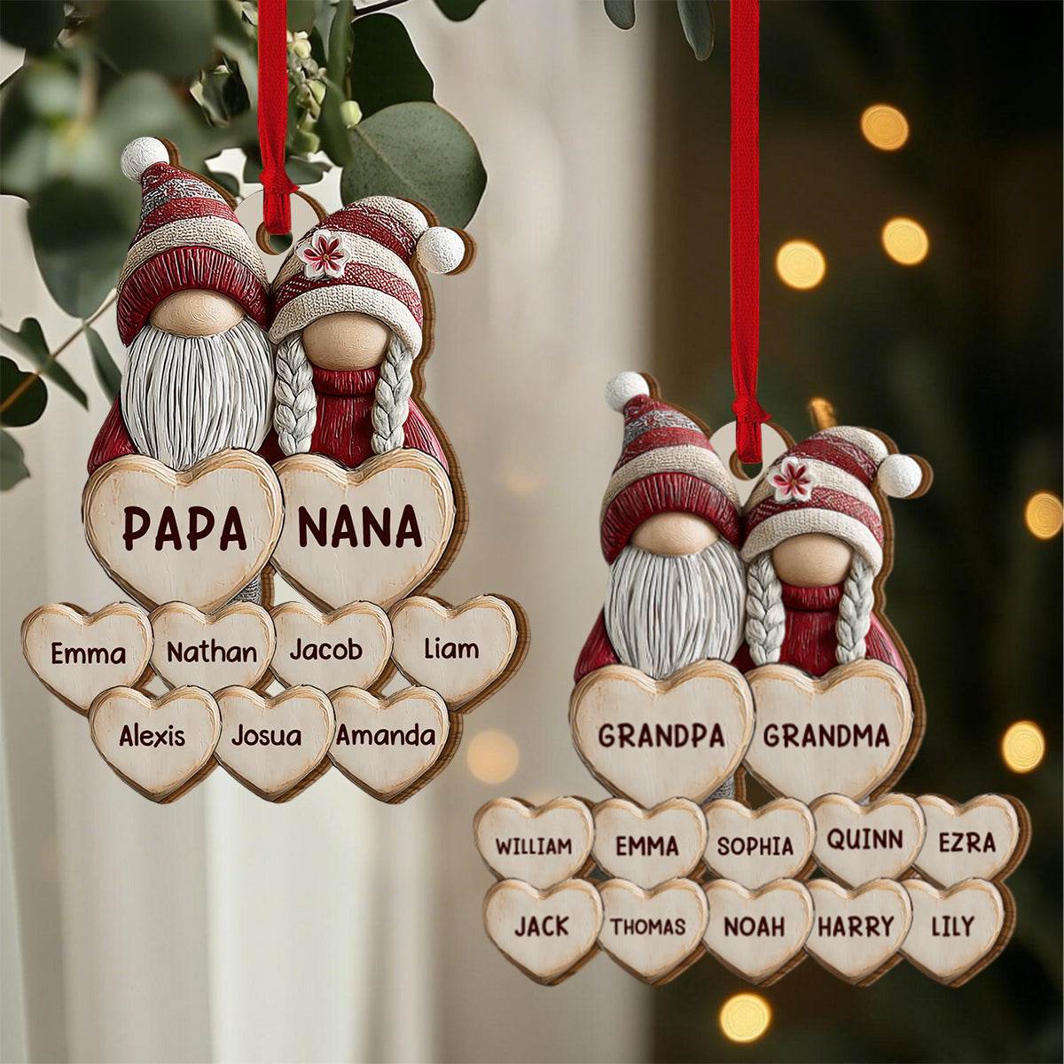 Generations Of Love - Personalized Wooden Ornament