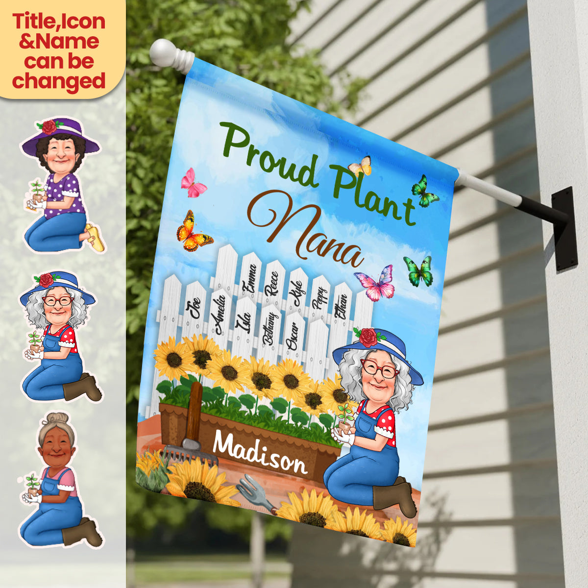 Personalized Gift For Grandma Proud Plant - Personalized Graden Flag