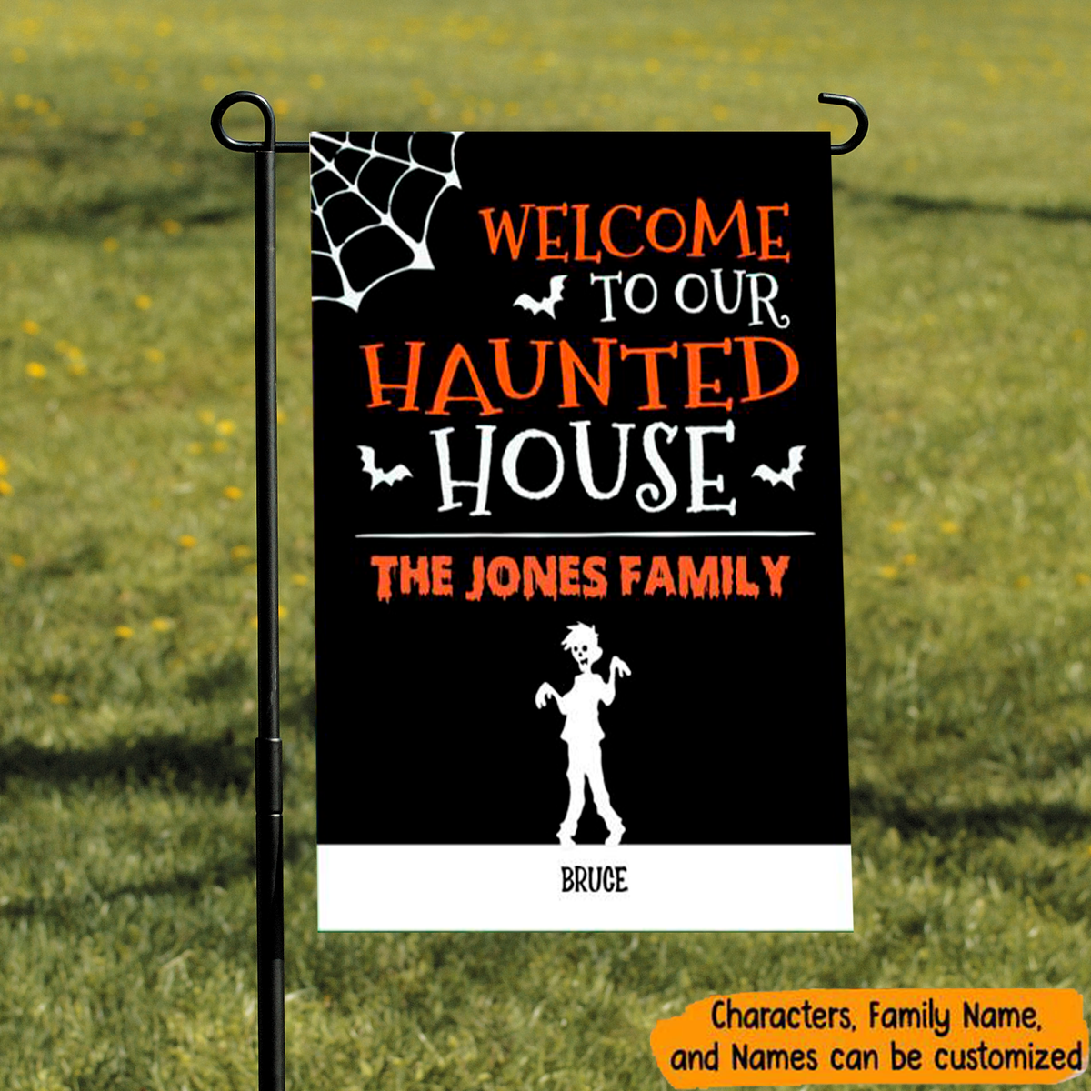 Halloween Haunted House Personalized Garden Flag
