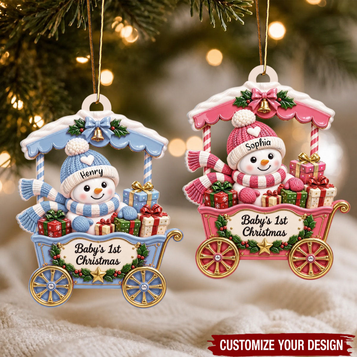 Personalized Baby’s First Christmas Ornament, Newborn Gift