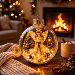 LiChristmas Globe Ornament, Santa Snowman Angel Reindeer Train