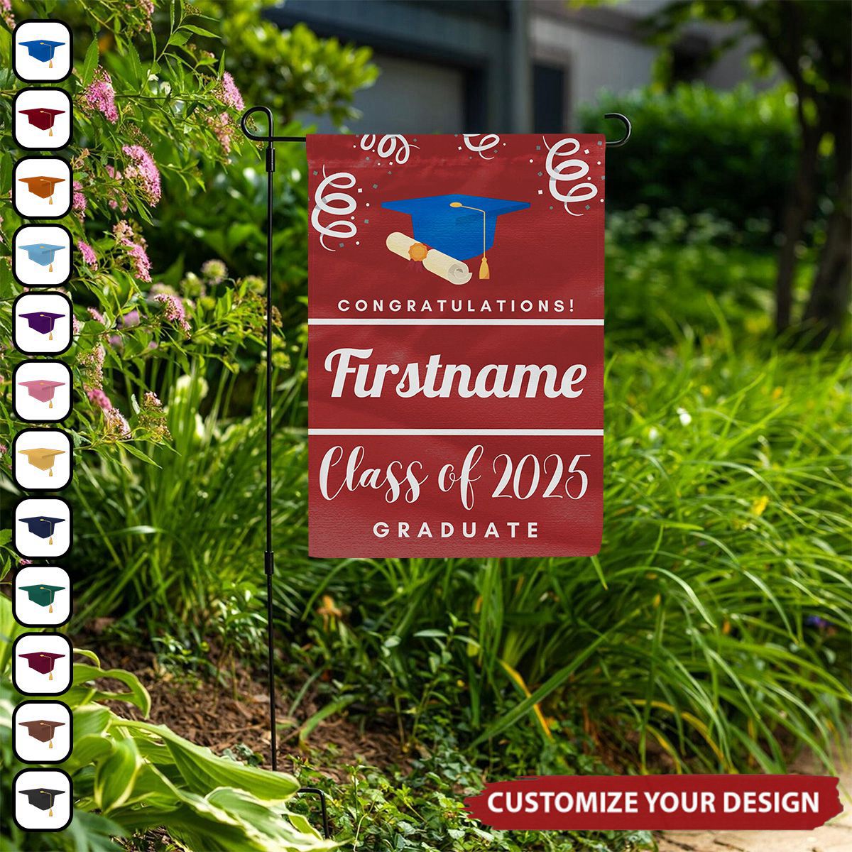 Personalized Garden Flag Class of 2025 Grad Flag