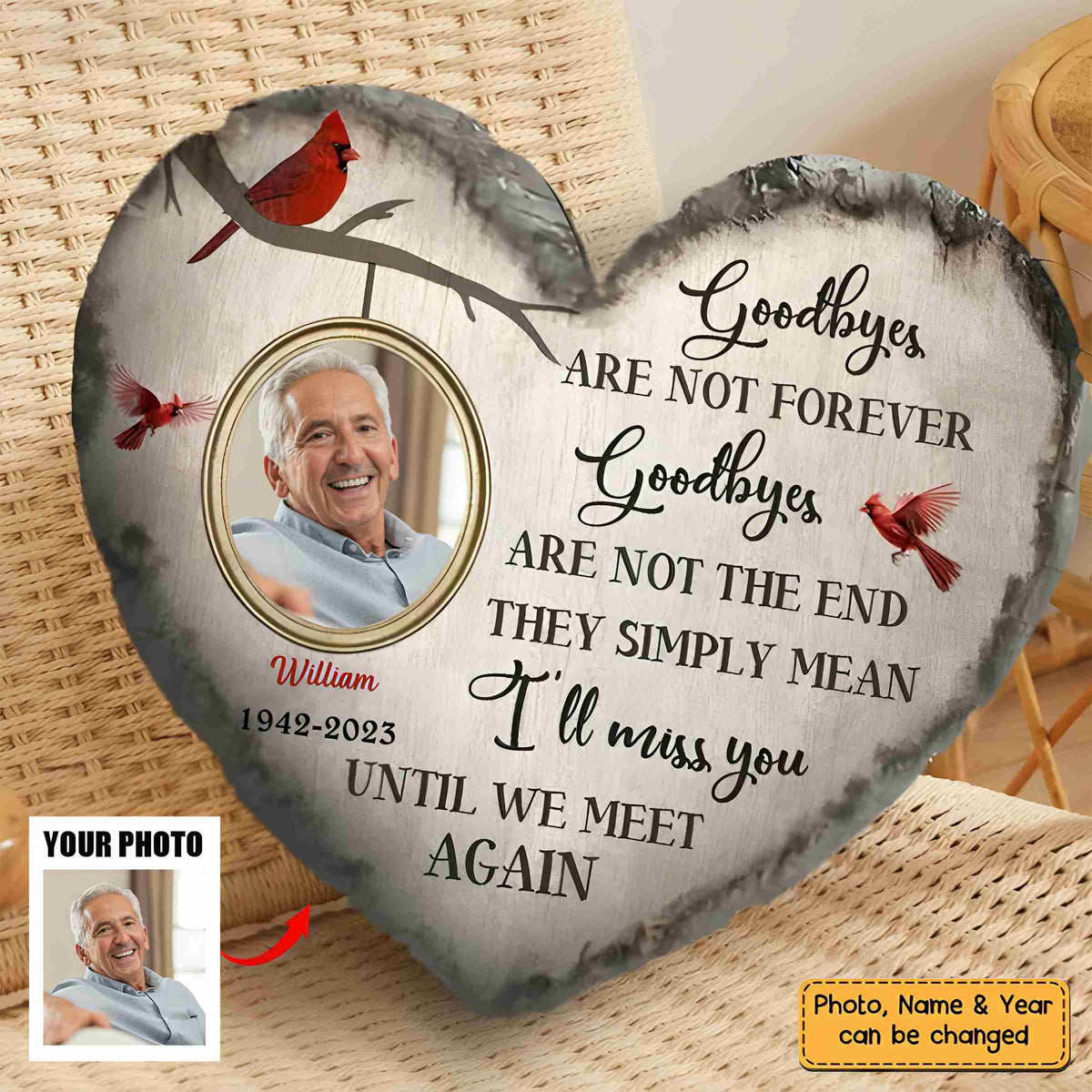 Gift Cardinal Memorial Loss Of Love One Shaped Pillow