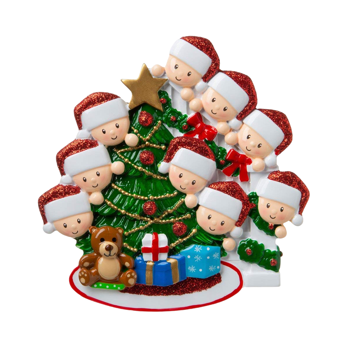 DIY Happy Family Christmas Tree Name Resin Ornament