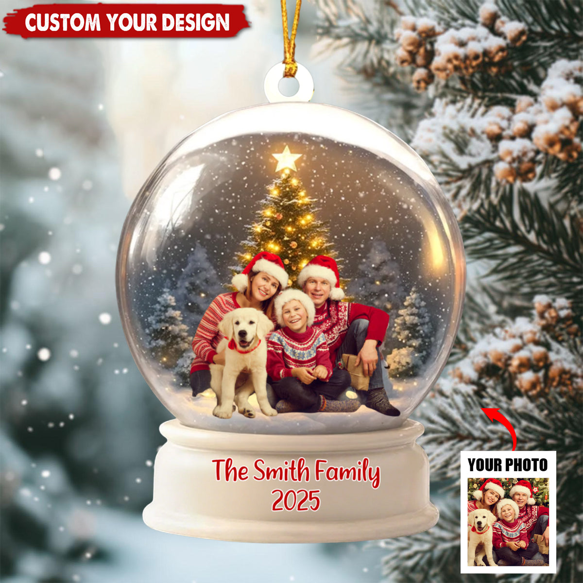 Family Love Crystal Ball- Personalized Family Custom Acrylic Ornament