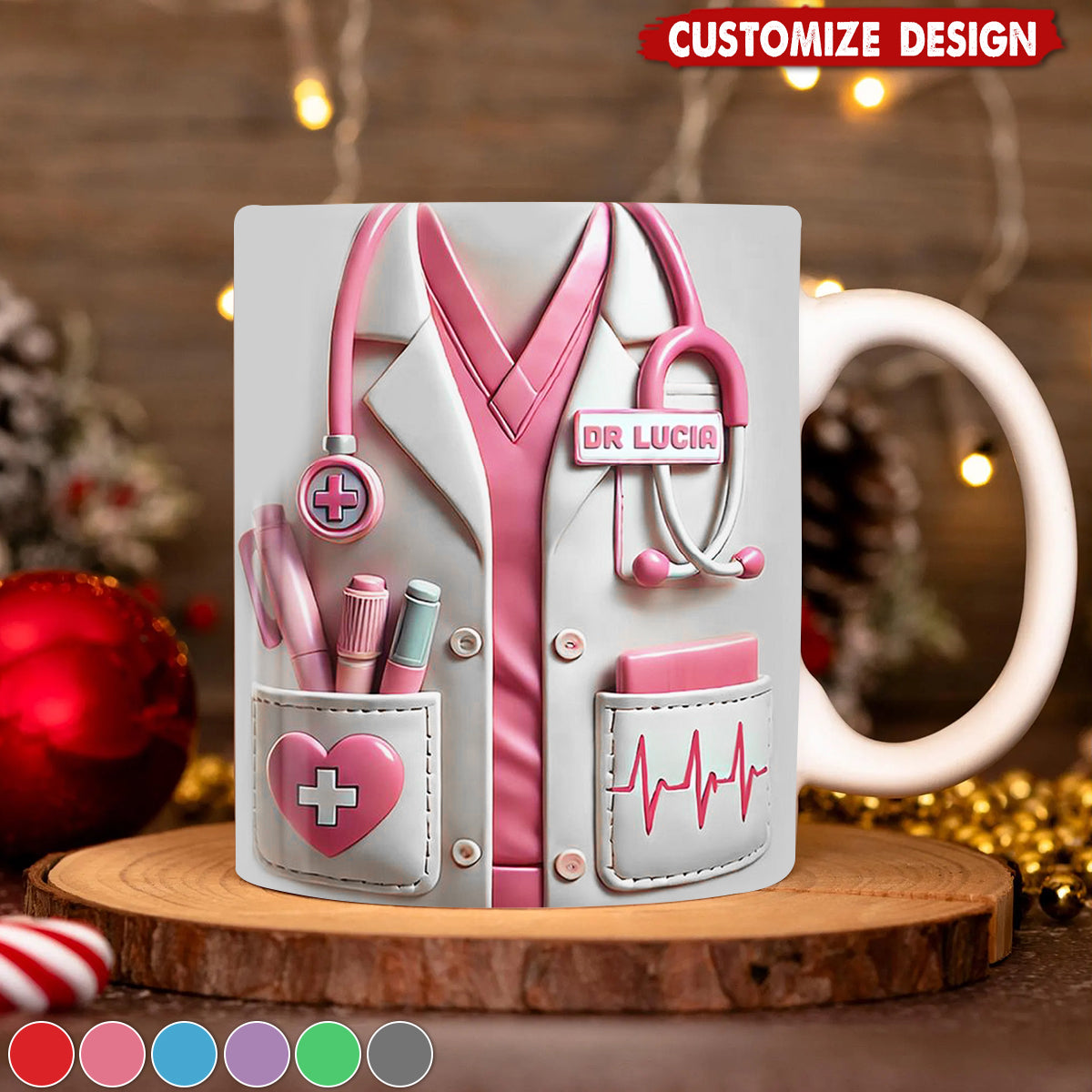 Medical Appreciation Design With Stethoscope, Personalized Custom Mug