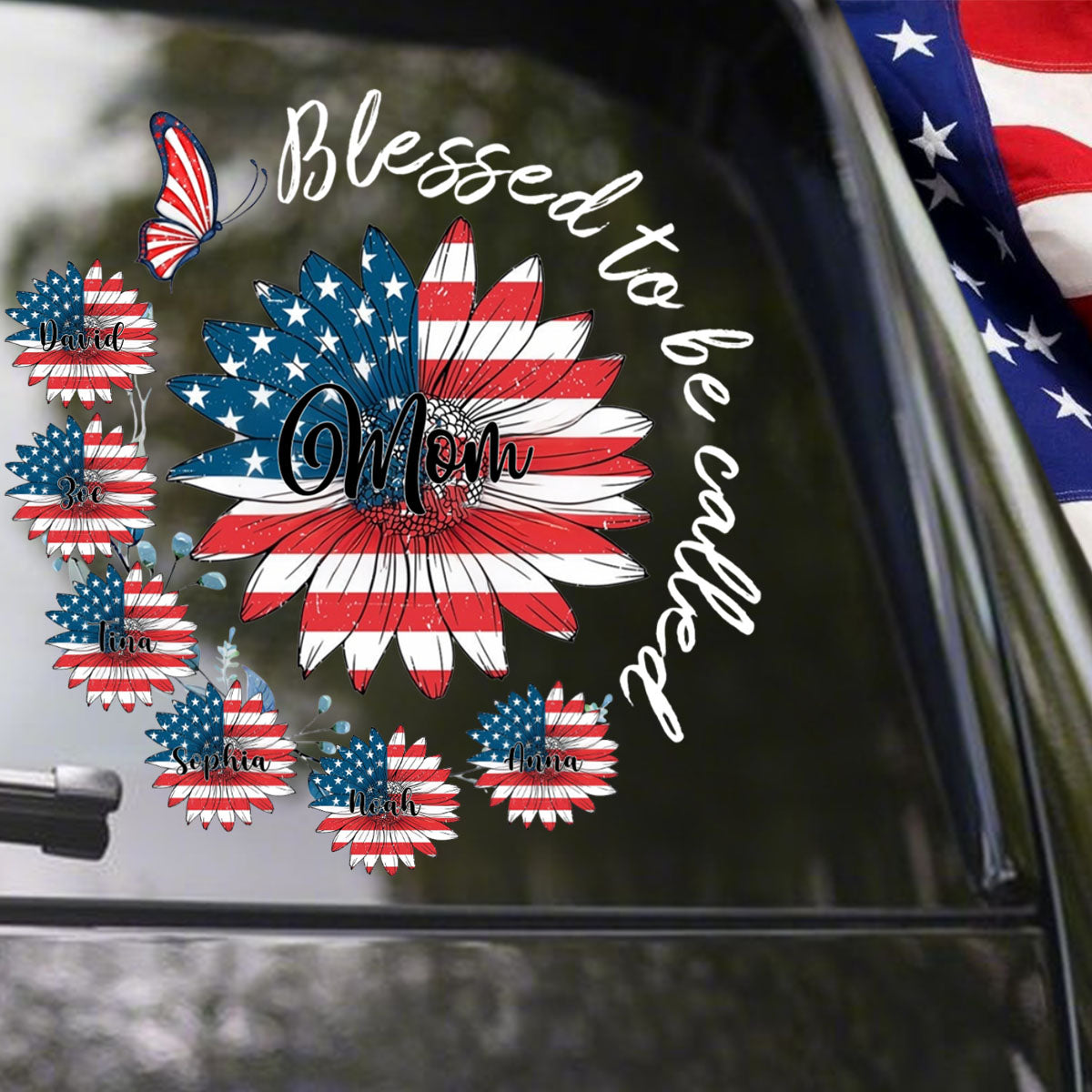 Blessed To Be Called Grandma - Personalized Independence Day Sticker
