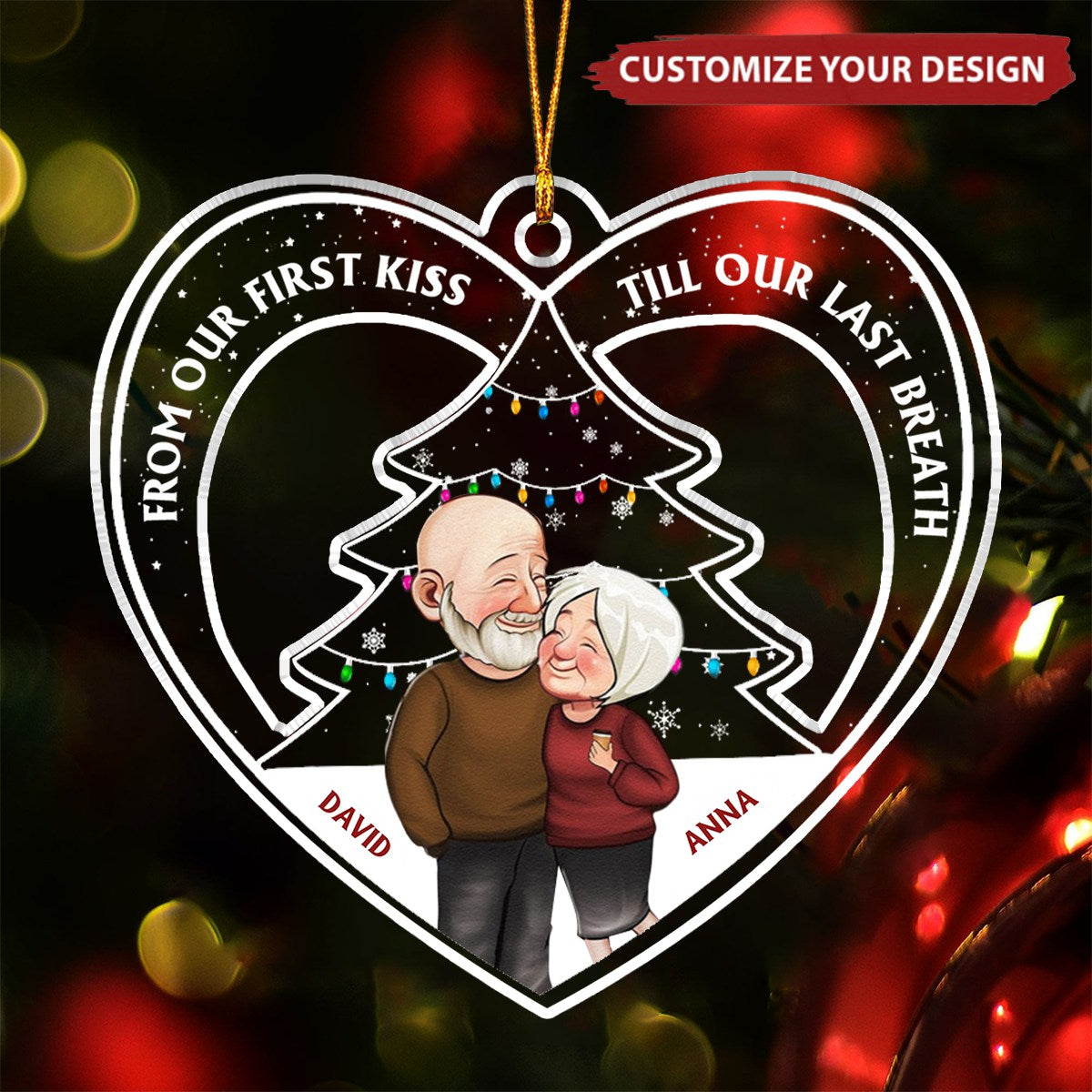 From Our First Kiss Christmas Couple - Personalized Acrylic Ornament