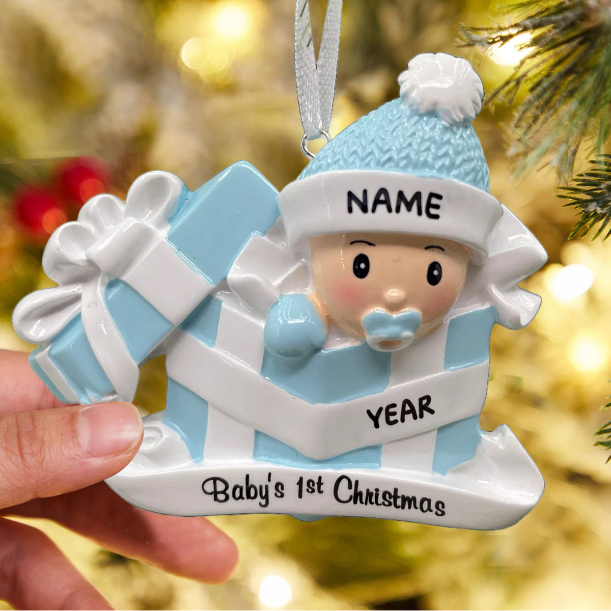 Personalized Baby's First Christmas Ornament, Family Gift
