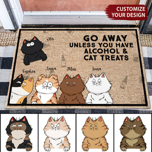 Go Away Unless You Have Alcohol & Cat Treats - Personalized Doormat