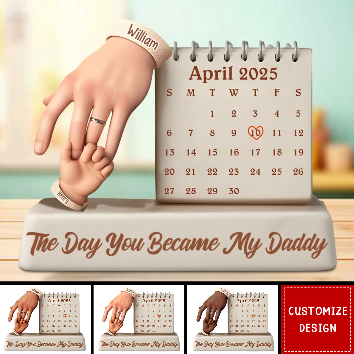 The Day You Became My Daddy - Personalized Father Custom Shaped Acrylic Plaque