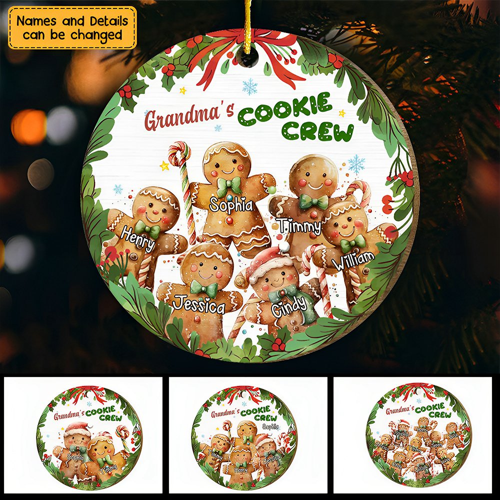 Gift Grandma's Cookies Christmas  Wooden Circle Ornament