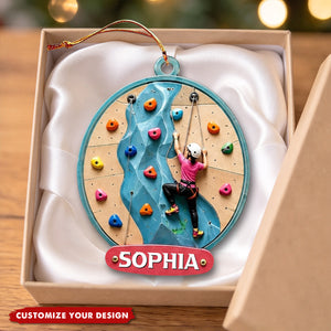 Personalized Rock Climbing Ornament, Extreme Sports Gift For Climbers