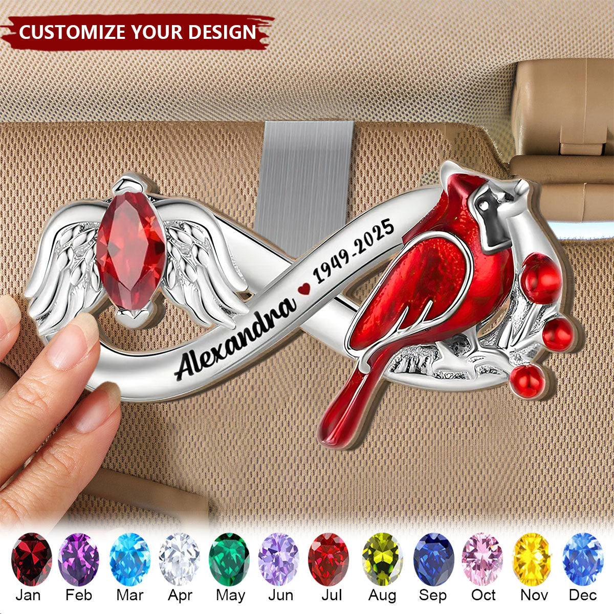 Personalized Cardinals Appear When Angels Are Near Memorial Infinite Car Visor Clip