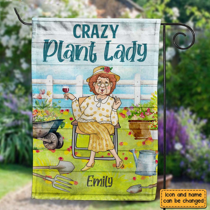 Gift For Grandma Crazy Plant Lady Garden Flag
