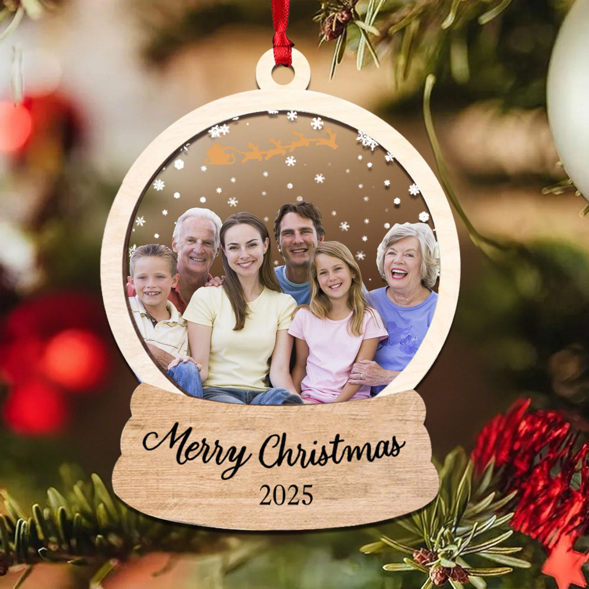 Custom Family Photo Christmas Ornament, Family Keepsake Gift