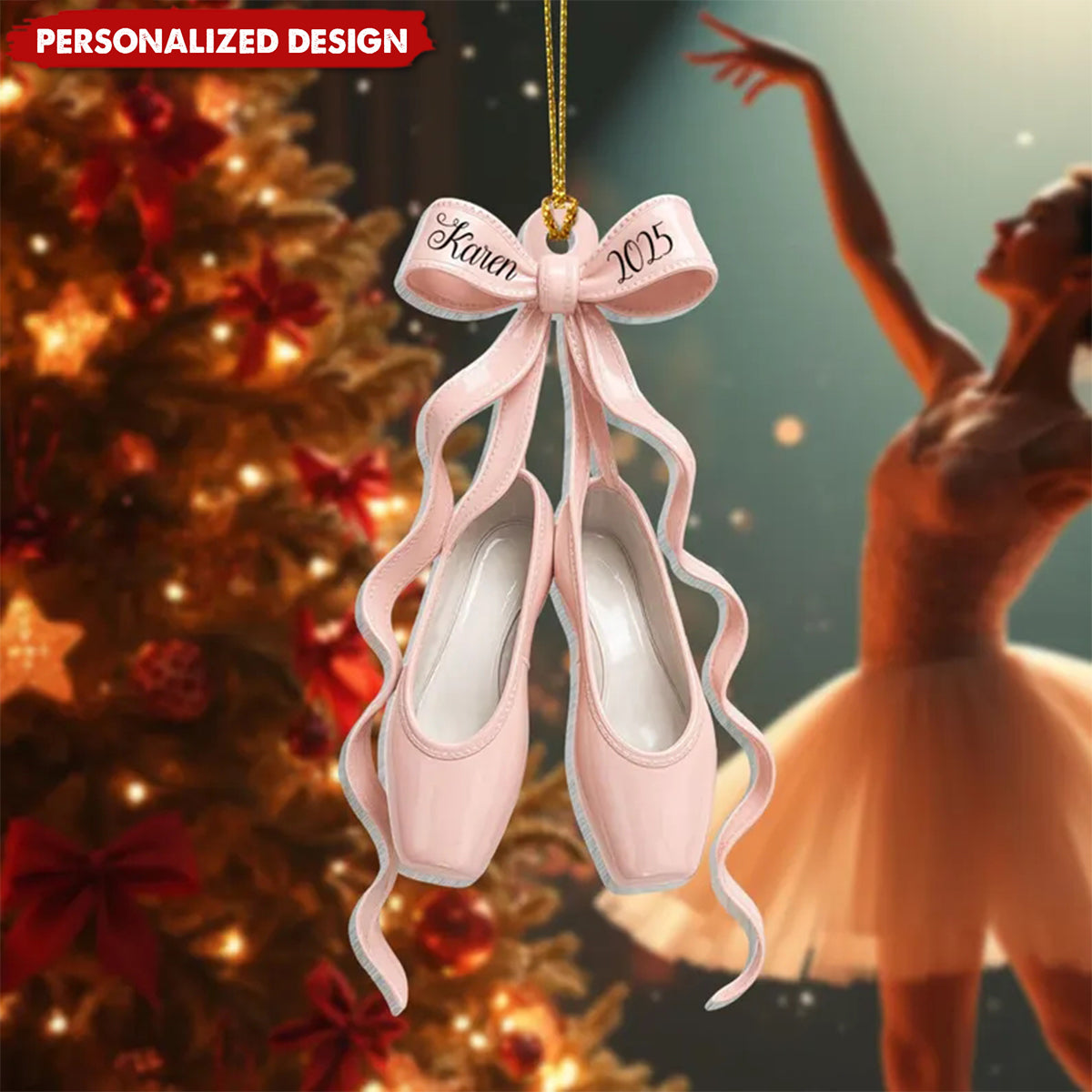 Personalized Ballerina Acrylic 2D Flat Ornament -Ballet Dancer Gift