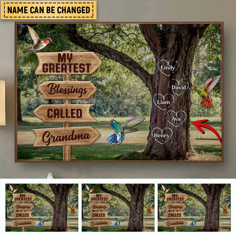 My Greatest Blessings Called Grandma-Personalized Canvas Gift For Nana,Grandma