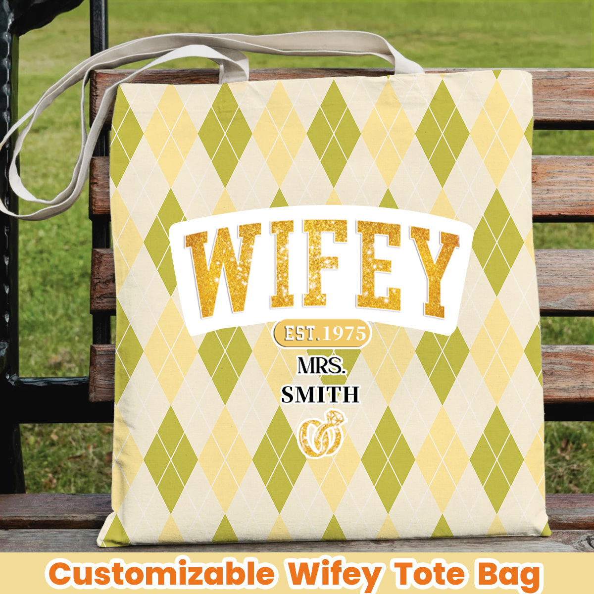 Gift for Her,Wifey Est - Couple Personalized Tote Bag