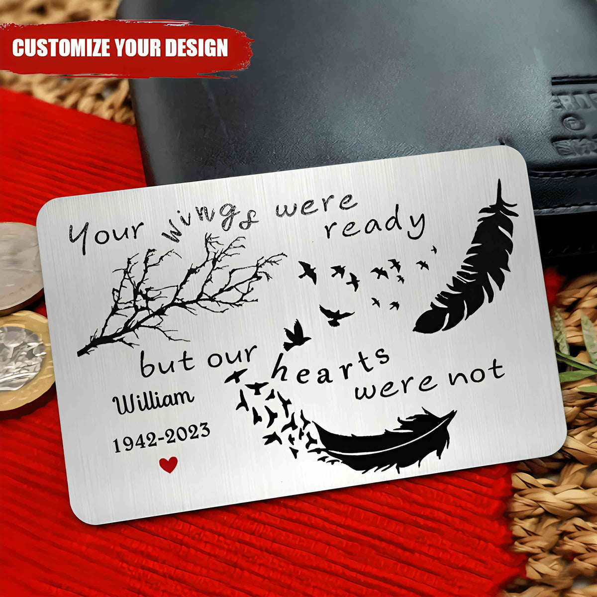 Personalized Your Wings Were Ready But Our Hearts Were Not Wallet Card