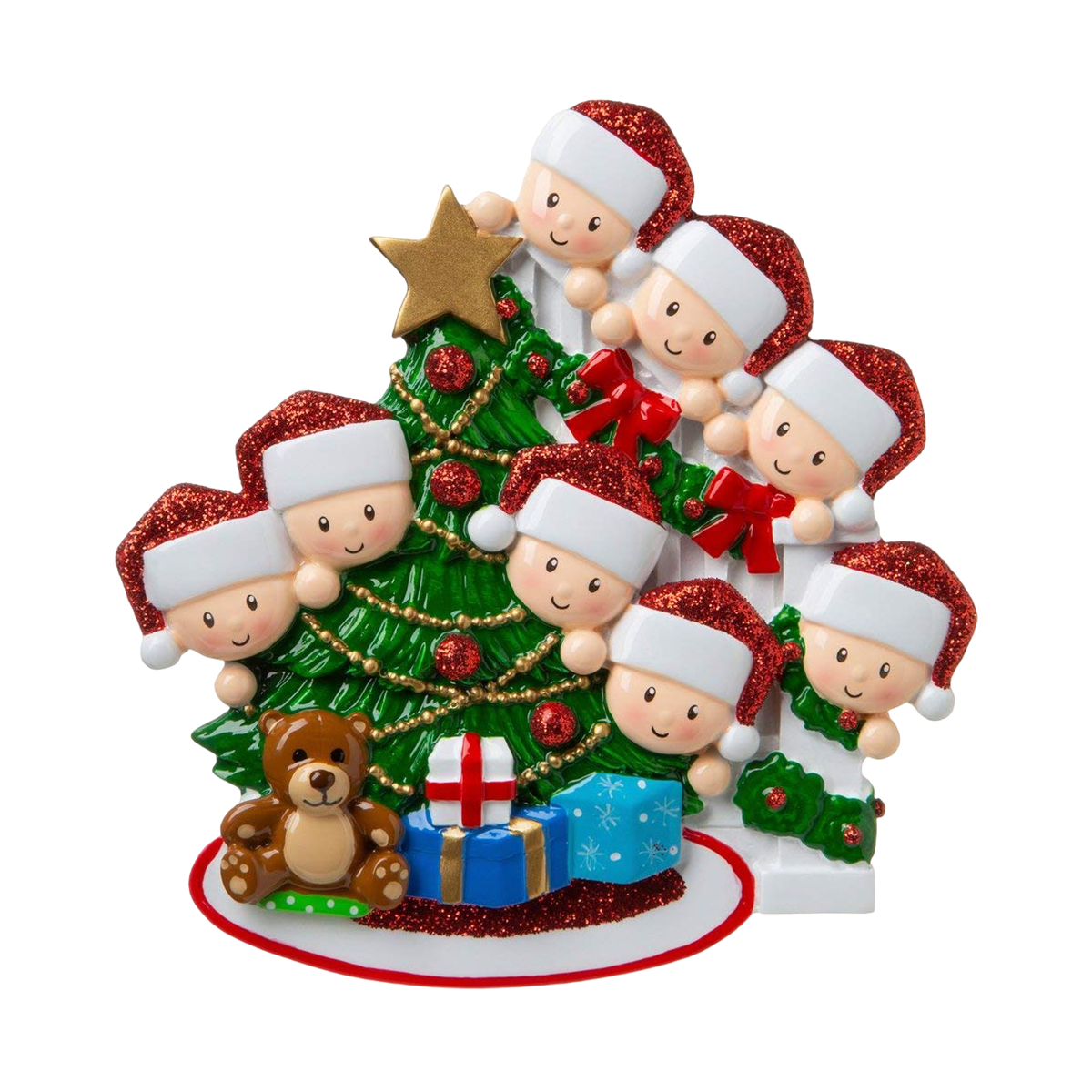 DIY Happy Family Christmas Tree Name Resin Ornament