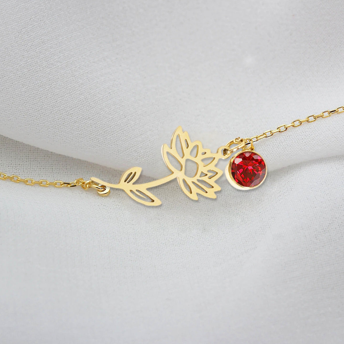 Birth Flower with Birthstone Bracelet , Bracelet For Her