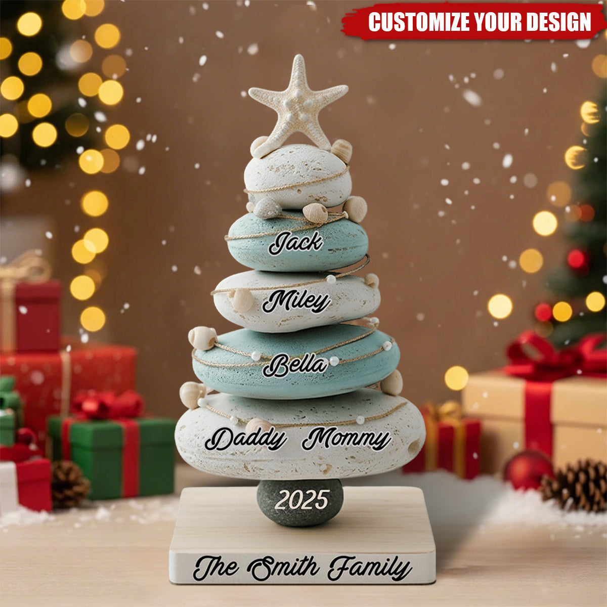 Our Family, Merry Christmas - Personalized Family Custom Shaped Acrylic Plaque