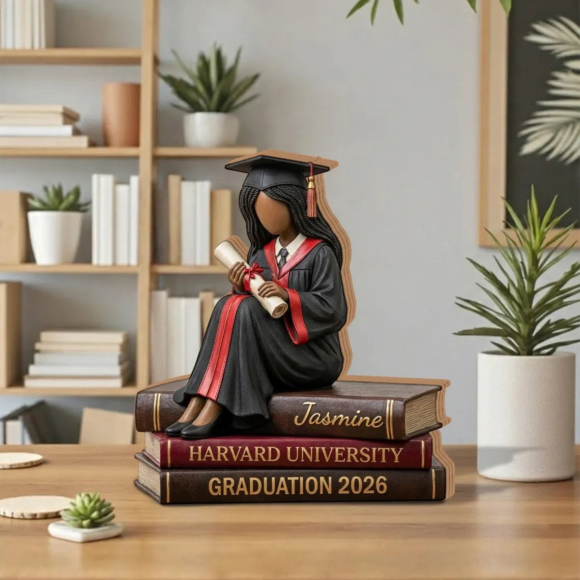 Personalized Black Graduate Wooden Block, Custom Name Grad Gift, Class of 2026