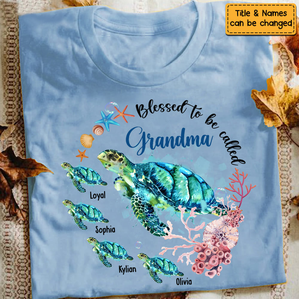 Personalized Grandma Turtle Shirt - Gift For Grandma