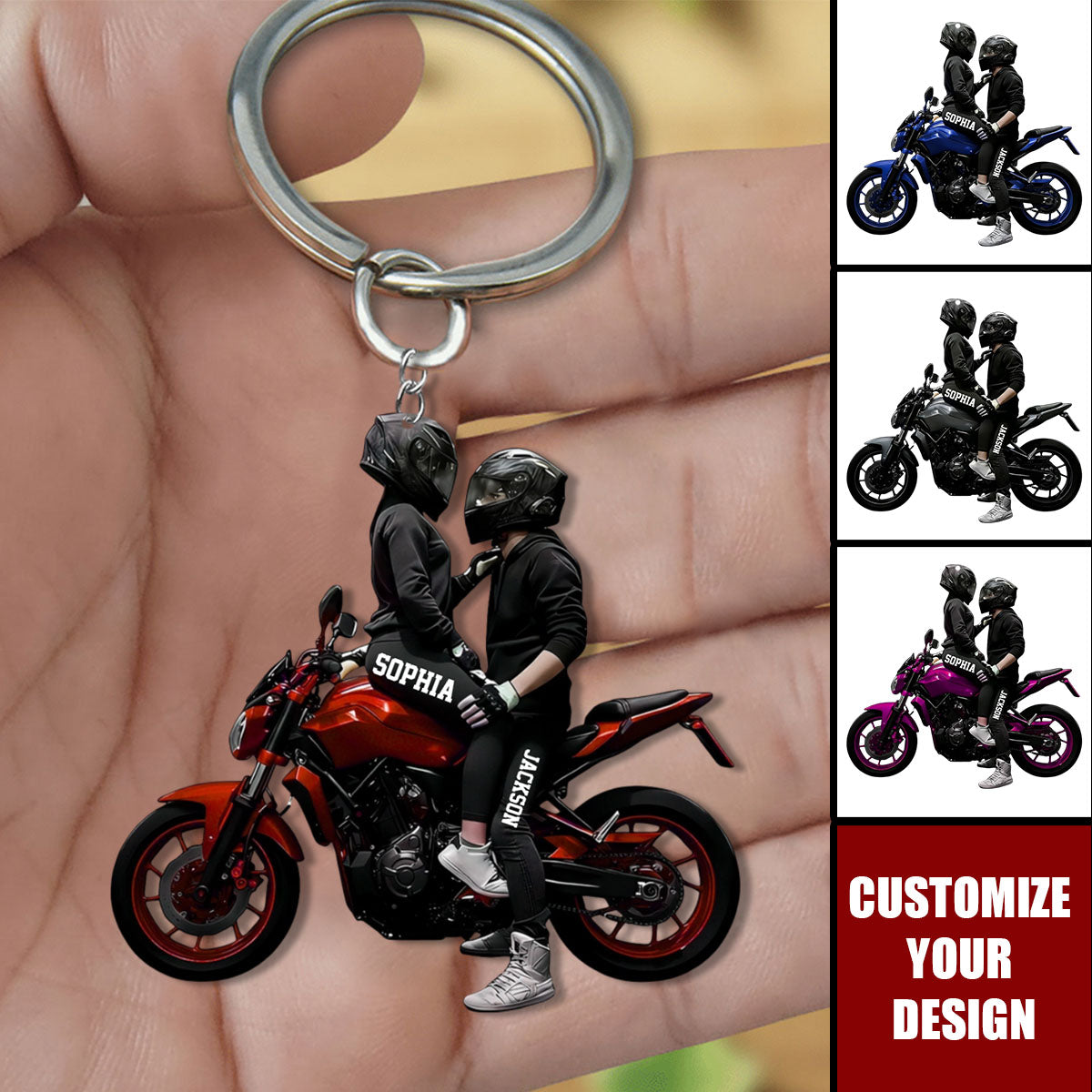 Motorbike Couple Keychain- Personalized Gift For Motorcycles Lovers